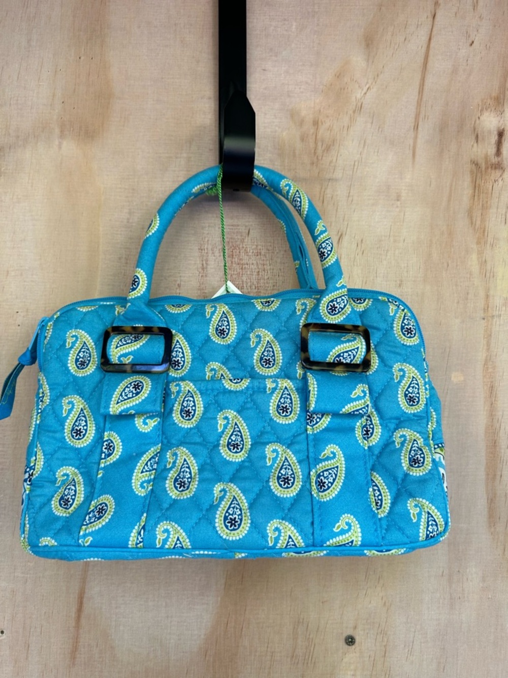 Vera Bradley Turquoise Paisley Quilted Satchel